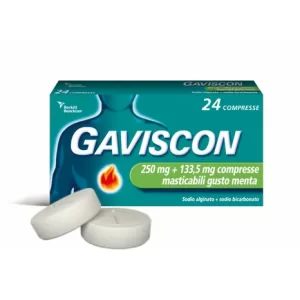 Gaviscon 250 mg+ 133,5 mg gusto menta